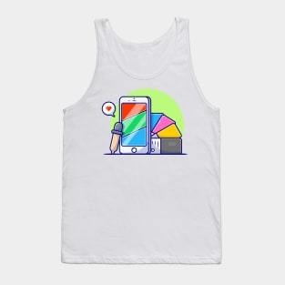 Phone with RGB Colors and Pantone CMYK Colors Cartoon Vector Icon Illustration Tank Top